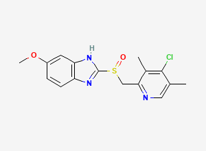 Two-dimensional chemical structure of 4-Desmethoxy-4-chloroomeprazole
