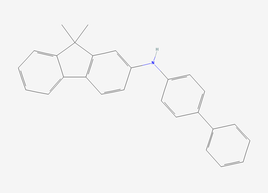 Two-dimensional chemical structure of N-(biphenyl-4-yl)-9,9-dimethyl-9H-fluoren-2-amine