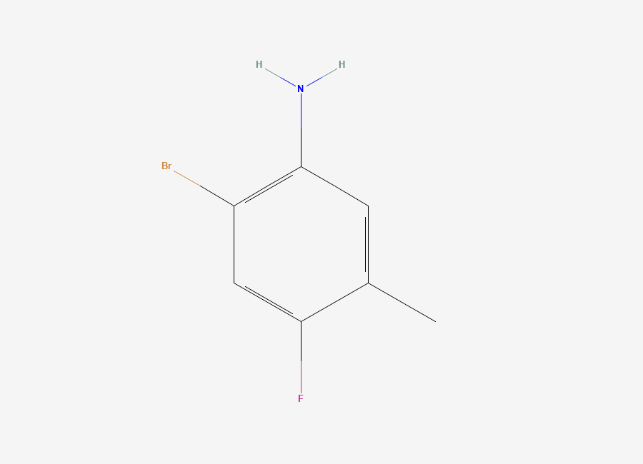 Two-dimensional chemical structure of 2-Bromo-4-fluoro-5-methylaniline