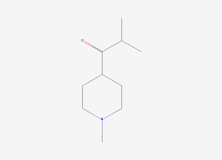 Two-dimensional chemical structure of 2-Methyl-1-(1-methylpiperidin-4-yl)propan-1-one