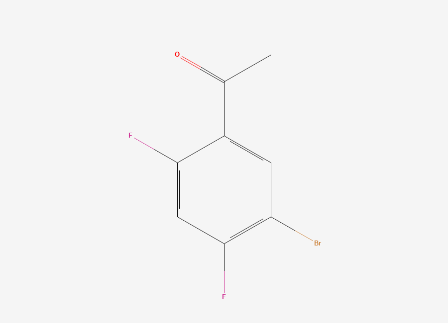 Two-dimensional chemical structure of 1-(5-Bromo-2,4-difluorophenyl)ethan-1-one