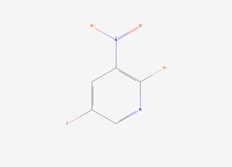 Two-dimensional chemical structure of 2-Bromo-5-fluoro-3-nitropyridine