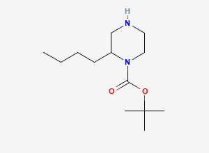 Two-dimensional chemical structure of tert-Butyl 2-butylpiperazine-1-carboxylate