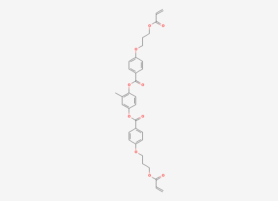 Two-dimensional chemical structure of 2-Methyl-1,4-phenylene bis(4-(3-(acryloyloxy)propoxy)benzoate)