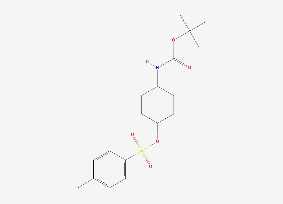 Two-dimensional chemical structure of trans-4-(tert-Butoxycarbonylamino)cyclohexyl 4-methylbenzenesulphonate