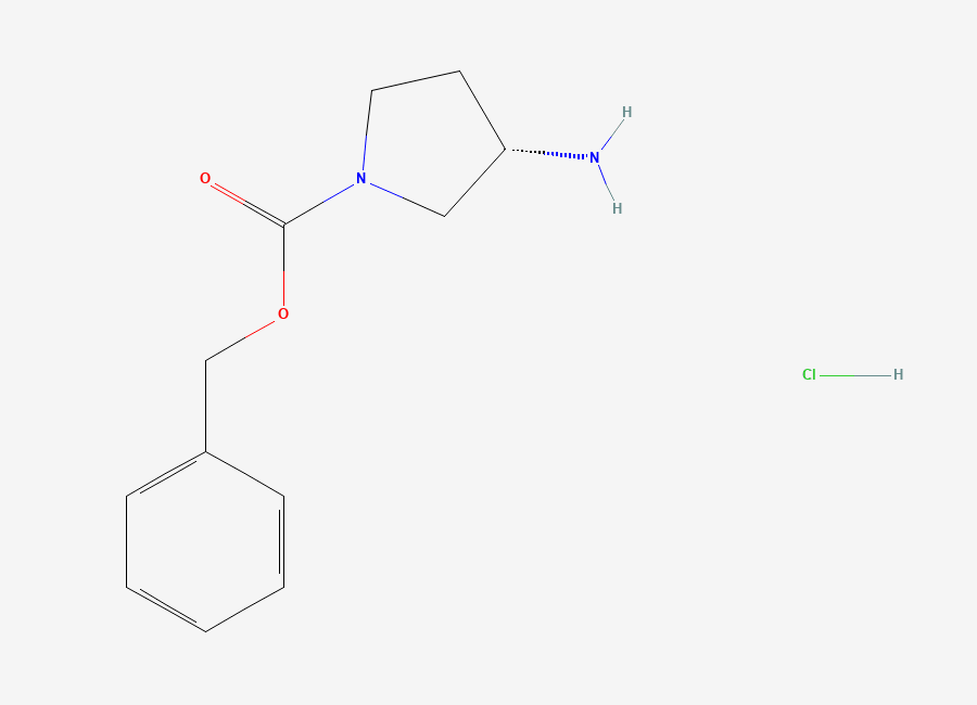 Two-dimensional chemical structure of (S)-1-Cbz-3-Aminopyrrolidine hydrochloride