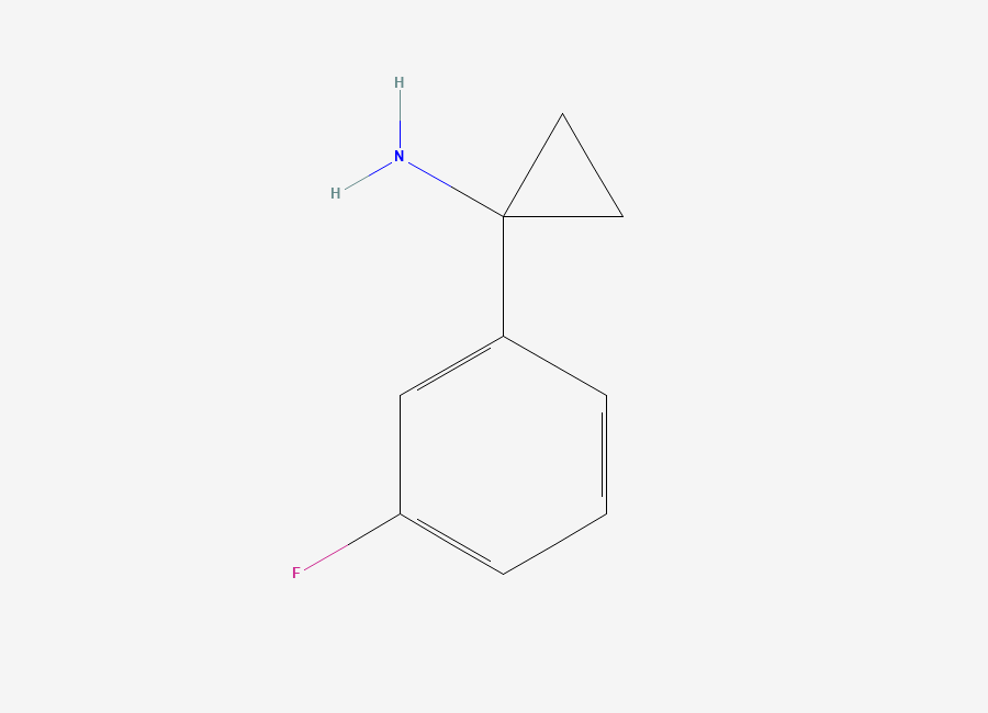Two-dimensional chemical structure of 1-(3-Fluorophenyl)cyclopropan-1-amine
