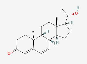 Two-dimensional chemical structure of 20-α-Dihydrodydrogesterone, CAS 4243-74-7