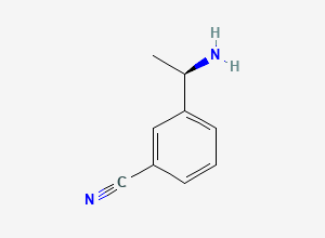 Two-dimensional chemical structure of (R)-3-(1-aminoethyl)benzonitrile