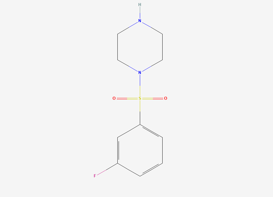 Two-dimensional chemical structure of 1-(3-Fluoro-benzenesulfonyl)-piperazine
