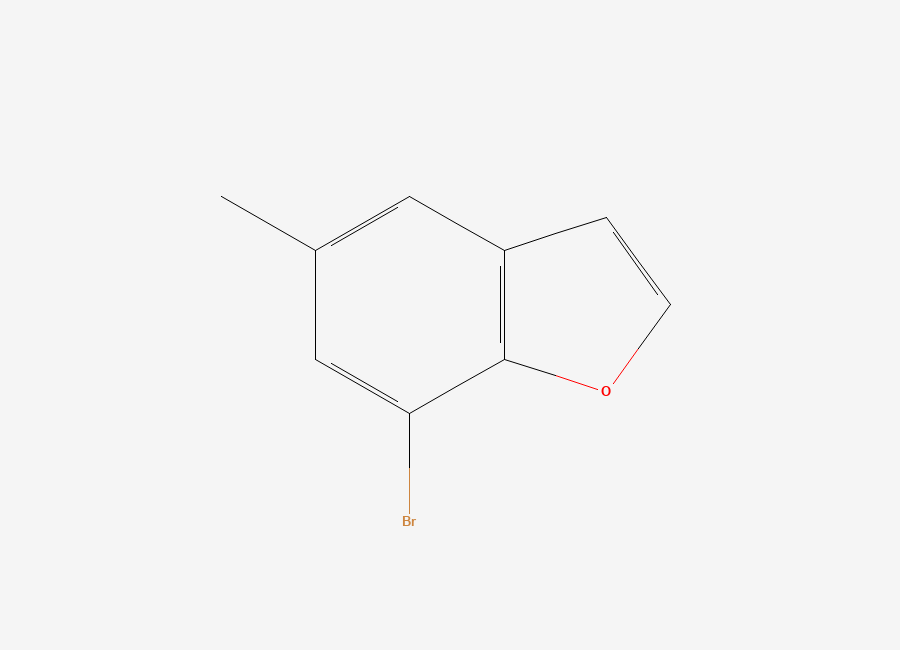Two-dimensional chemical structure of 7-Bromo-5-methyl-1-benzofuran
