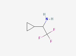 Two-dimensional chemical structure of 1-Cyclopropyl-2,2,2-trifluoroethan-1-amine