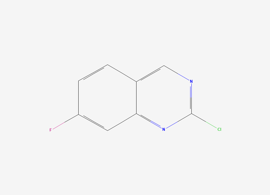 Two-dimensional chemical structure of 2-Chloro-7-fluoroquinazoline