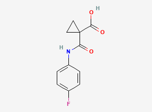 Two-dimensional chemical structure of 1-((4-Fluorophenyl)carbamoyl) cyclopropanecarboxylic Acid, CAS 849217-48-7