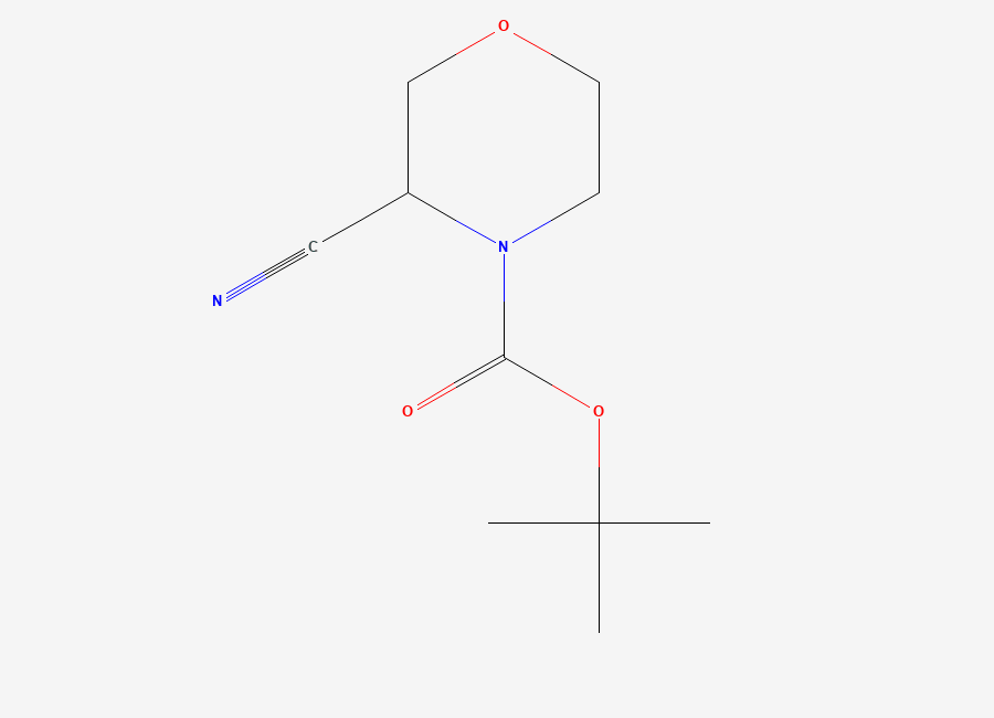 Two-dimensional chemical structure of tert-Butyl 3-cyanomorpholine-4-carboxylate