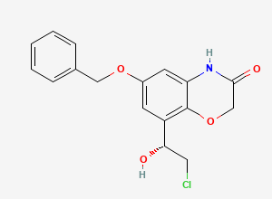 Two-dimensional chemical structure of 8-((1R)-2-Chloro-1-hydroxyethyl)-6-(phenylmethoxy)-2H-1,4-benzoxazin-3(4H)-one