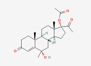 Two-dimensional chemical structure of 6α-Hydroxy Medroxyprogesterone 17-Acetate, CAS 984-46-3