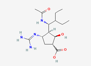 Two-dimensional chemical structure of Peramivir Enantiomer, CAS 229615-12-7