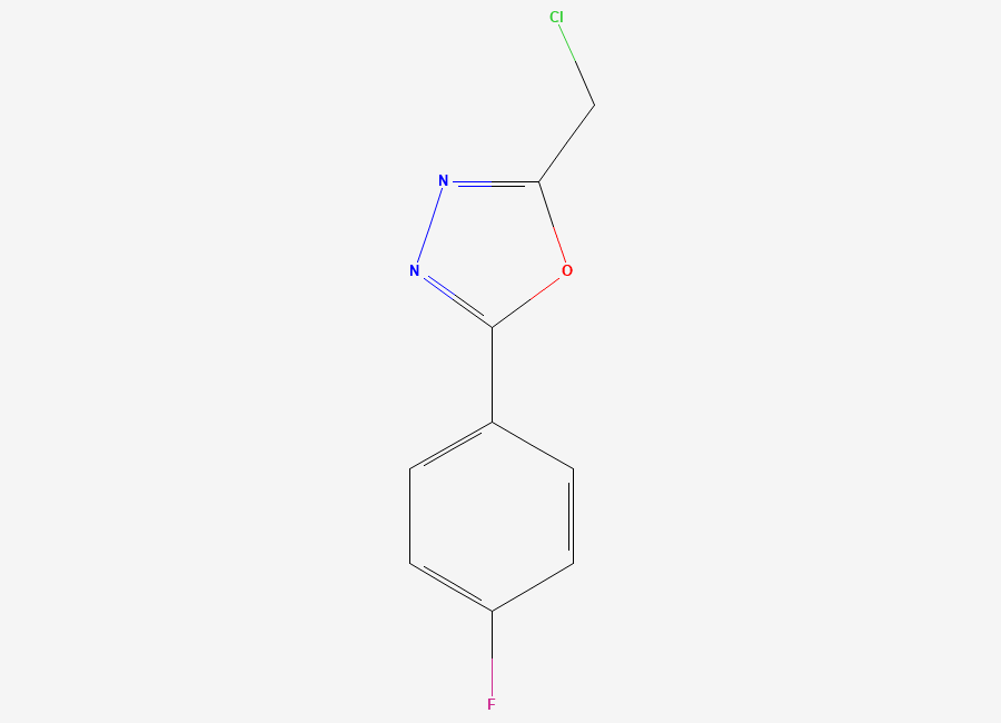 Two-dimensional chemical structure of 2-(Chloromethyl)-5-(4-fluorophenyl)-1,3,4-oxadiazole