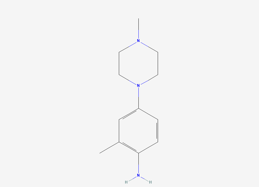 Two-dimensional chemical structure of 2-Methyl-4-(4-methylpiperazin-1-yl)aniline