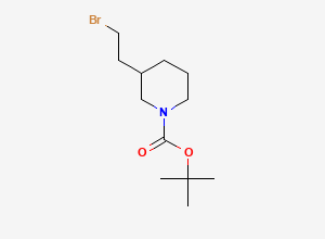 Two-dimensional chemical structure of tert-Butyl 3-(2-bromoethyl)piperidine-1-carboxylate