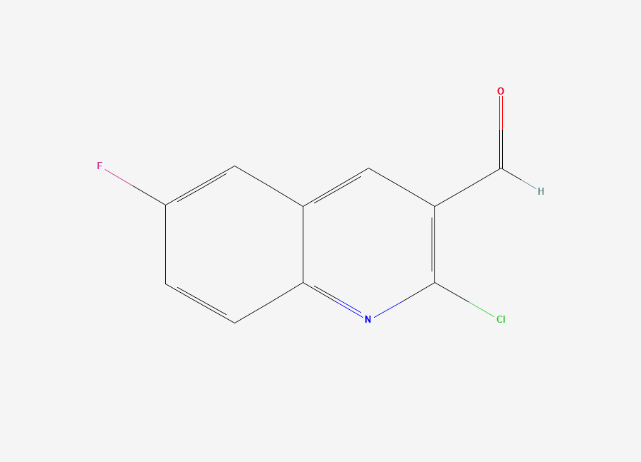 Two-dimensional chemical structure of 2-Chloro-6-fluoroquinoline-3-carbaldehyde