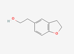Two-dimensional chemical structure of 2-(2,3-Dihydro-1-benzofuran-5-yl)ethan-1-ol, CAS 87776-76-9