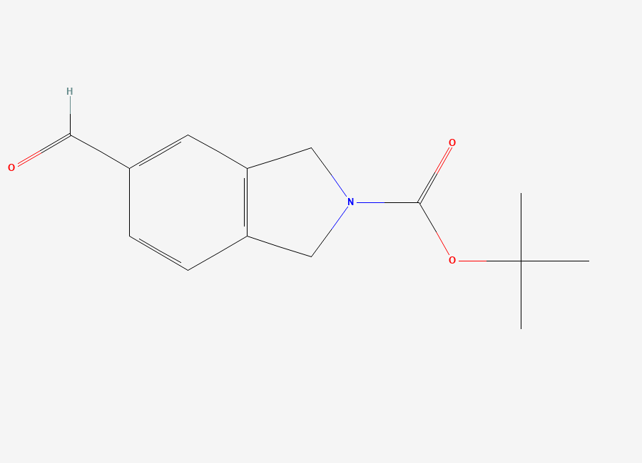 Two-dimensional chemical structure of tert-butyl 5-formyl-2,3-dihydro-1H-isoindole-2-carboxylate
