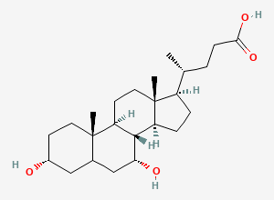 Two-dimensional chemical structure of (3alpha,7alpha)-3,7-Dihydroxycholan-24-oic acid