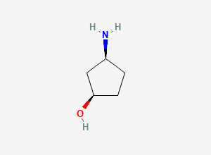 Two-dimensional chemical structure of (1R,3S)-3-Aminocyclopentanol
