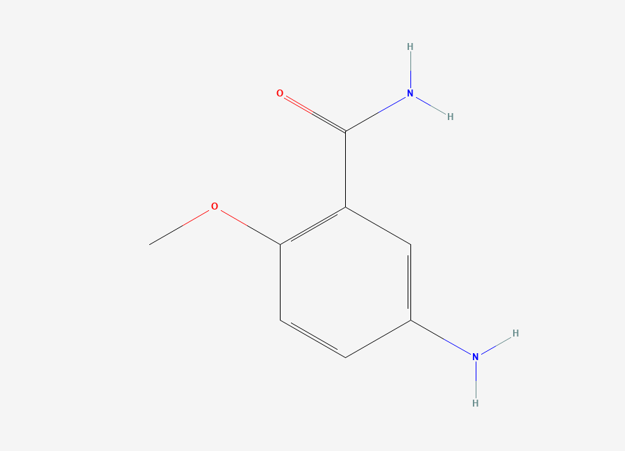 Two-dimensional chemical structure of 5-Amino-2-methoxybenzamide