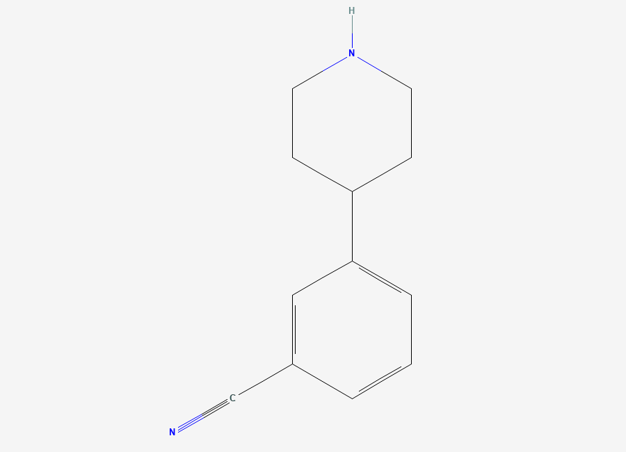 Two-dimensional chemical structure of 3-(Piperidin-4-yl)benzonitrile