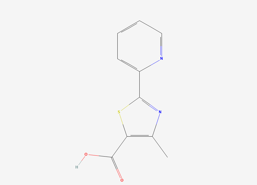 Two-dimensional chemical structure of 2-(2-Pyridyl)-4-methylthiazole-5-carboxylic acid