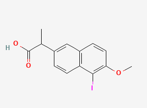 Two-dimensional chemical structure of 2-(5-Iodo-6-methoxynaphthalen-2-yl)propanoic acid