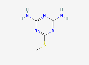 Two-dimensional chemical structure of 6-(Methylthio)-1,3,5-triazine-2,4-diamine, CAS 5397-01-3