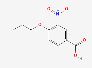 Two-dimensional chemical structure of 3-Nitro-4-propoxybenzoic acid, CAS 35288-44-9
