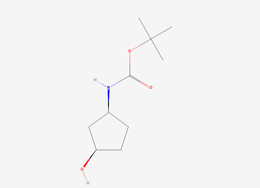Two-dimensional chemical structure of 1,1-Dimethylethyl N-((1S,3R)-3-hydroxycyclopentyl)carbamate