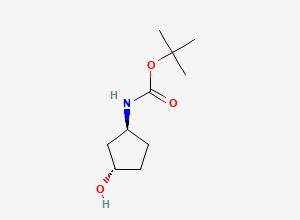 Two-dimensional chemical structure of tert-Butyl ((1S,3S)-3-hydroxycyclopentyl)carbamate