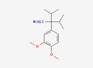 Two-dimensional chemical structure of Diisopropylhomoveratrylcyanide, CAS 51698-54-5