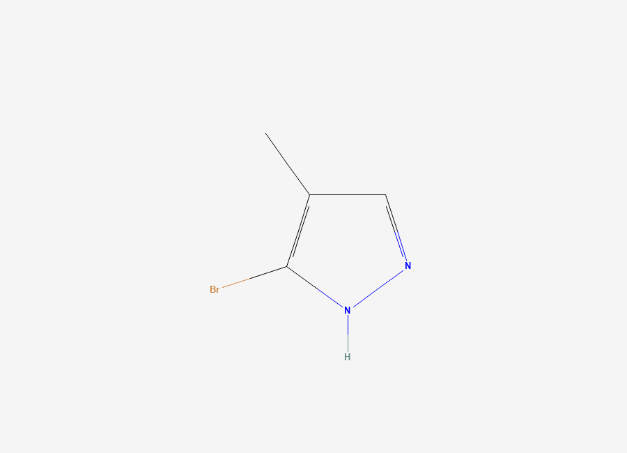 Two-dimensional chemical structure of 3-Bromo-4-methyl-1H-pyrazole