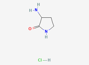 Two-dimensional chemical structure of 3-Aminopyrrolidin-2-one hydrochloride