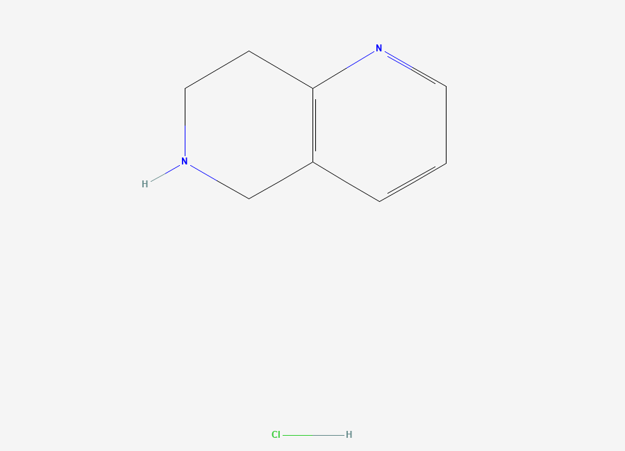 Two-dimensional chemical structure of 5,6,7,8-Tetrahydro-1,6-naphthyridine hydrochloride