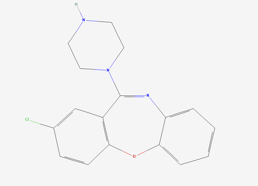 Two-dimensional chemical structure of Amoxapine