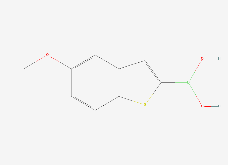Two-dimensional chemical structure of (5-Methoxy-1-benzothiophen-2-yl)boronic acid