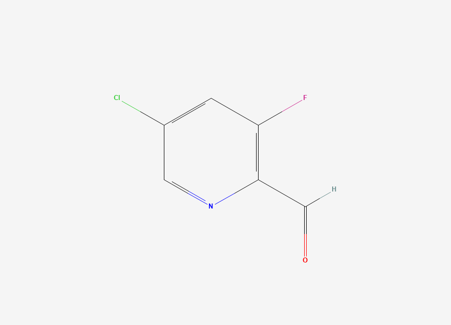 Two-dimensional chemical structure of 5-Chloro-3-fluoropyridine-2-carbaldehyde