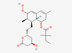 Two-dimensional chemical structure of 6(S)-Hydroperoxy Simvastatin, CAS 149949-01-9