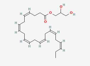 Two-dimensional chemical structure of Monodocosahexaenoin, CAS 140670-40-2