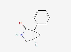Two-dimensional chemical structure of (1S,5R)-1-phenyl-3-azabicyclo[3.1.0]hexan-2-one