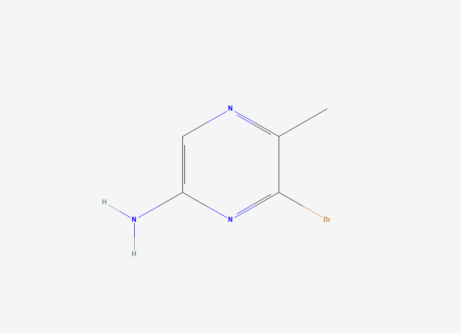 Two-dimensional chemical structure of 6-Bromo-5-methylpyrazin-2-amine