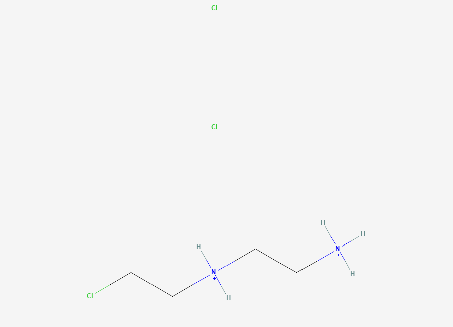Two-dimensional chemical structure of N-(2-Chloroethyl)-1,2-ethanediamine Dihydrochloride, CAS 5590-29-4